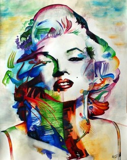 Marylin Monroe (Abstract art-watercolors)